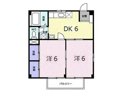 サンパレス淀川 A(2DK/1階)の間取り写真