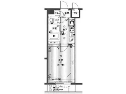 グランド・ガーラ渋谷松濤(1K/4階)の間取り写真