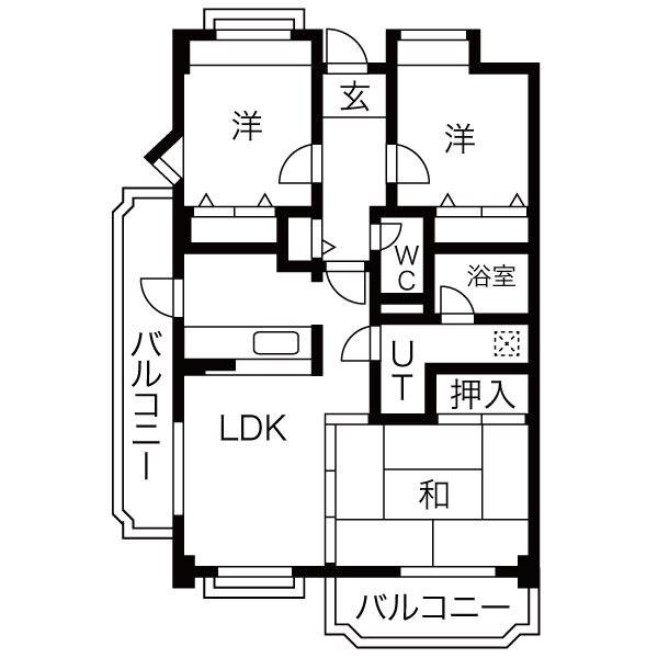 ドール辻井(3LDK/1階)の間取り写真