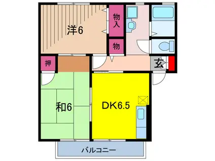 セントパークハイツ(2DK/2階)の間取り写真