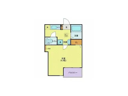 プリヴィア笹塚(1K/1階)の間取り写真