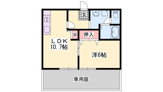 プランドール(1LDK/1階)の間取り写真