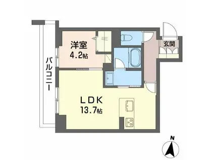 MAISON DE ASHLEY(1LDK/2階)の間取り写真