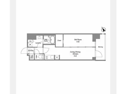 シーズンフラッツ大森西(1LDK/6階)の間取り写真