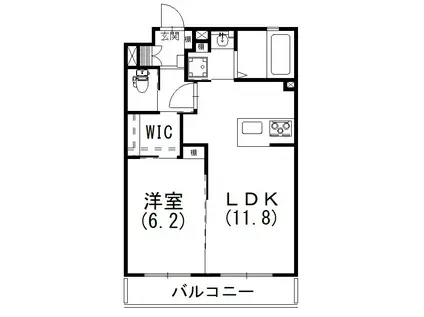 リライフ富塚(1LDK/2階)の間取り写真