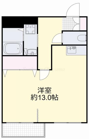 グランデュール医大南(ワンルーム/8階)の間取り写真