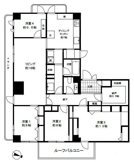 ヒルトップ道灌山(4LDK/3階)の間取り写真