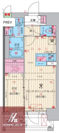 ファーストフィオーレ三国II(1LDK/3階)の間取り写真