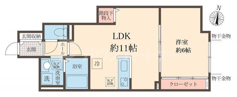 カーム カモミール(1LDK/1階)の間取り写真