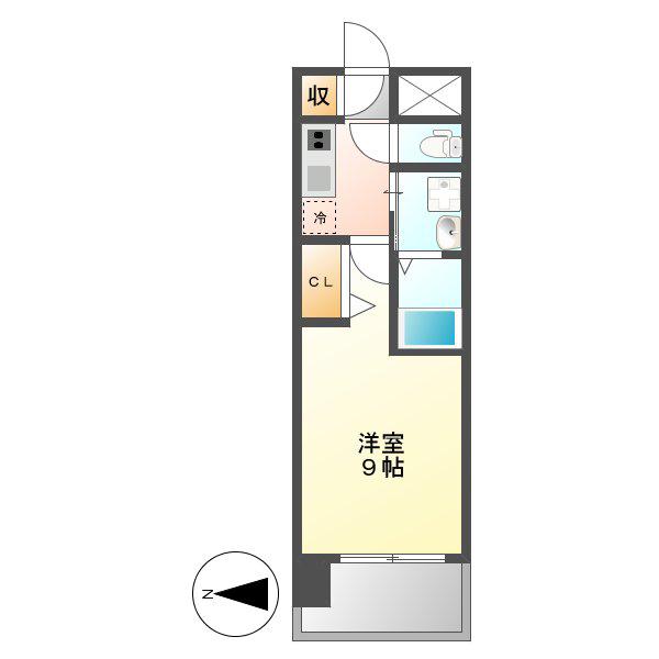 パルティール浅間町(1K/5階)の間取り写真