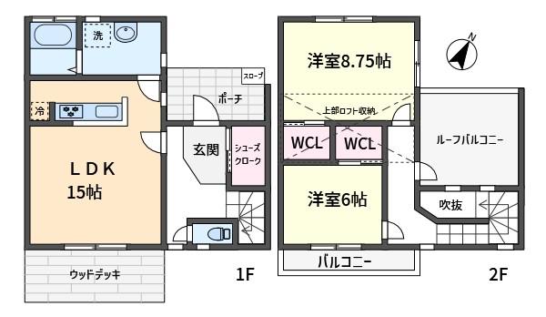 アベニールEST(2LDK/1階)の間取り写真