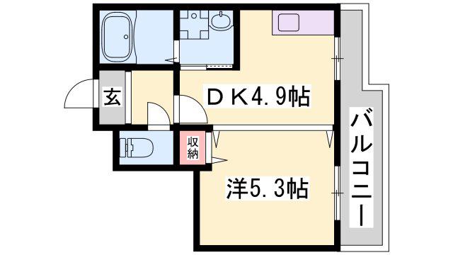 アルティーピュア(1DK/3階)の間取り写真