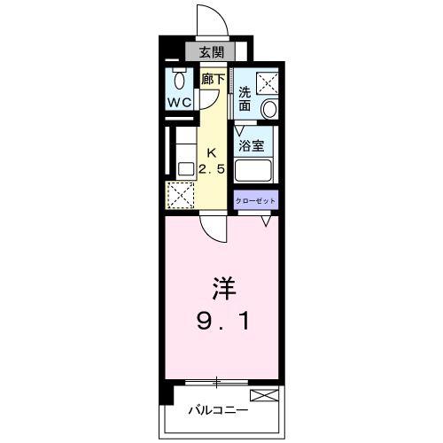 グレイス ヴィラ(1K/4階)の間取り写真