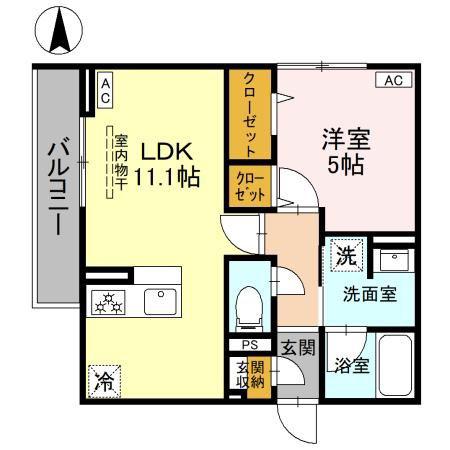 D-GRAN 飯田町(1LDK/3階)の間取り写真