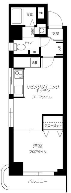 秀和目黒駅前レジデンス(1LDK/4階)の間取り写真