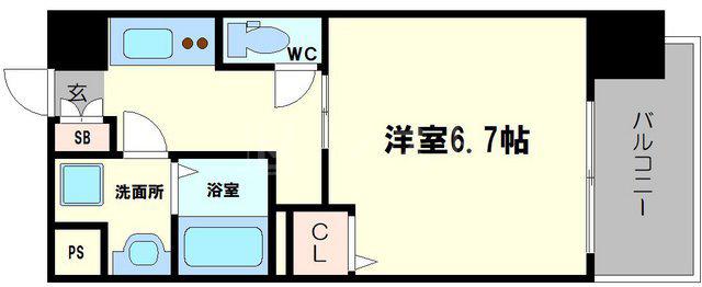 LC上本町(1K/12階)の間取り写真