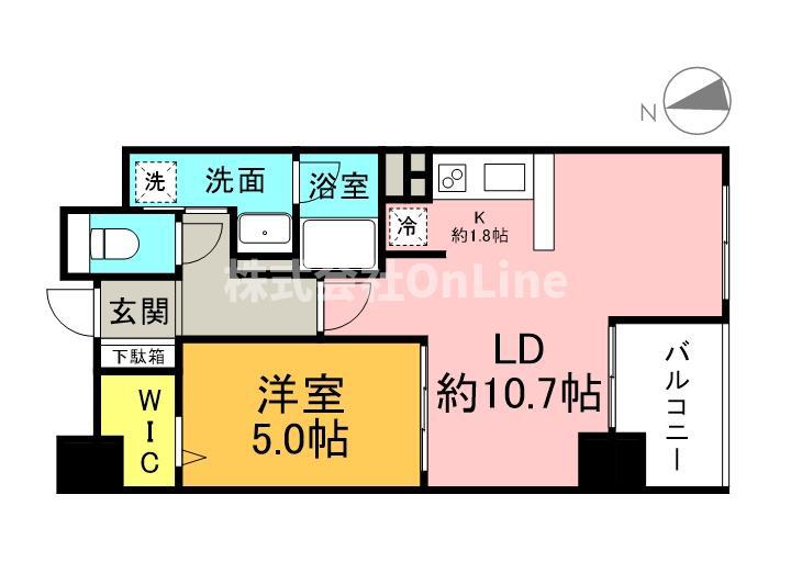 セレッソコート上本町イースト(1LDK/9階)の間取り写真