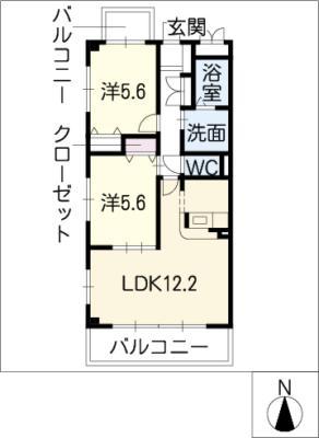 タウン・コート(2LDK/1階)の間取り写真