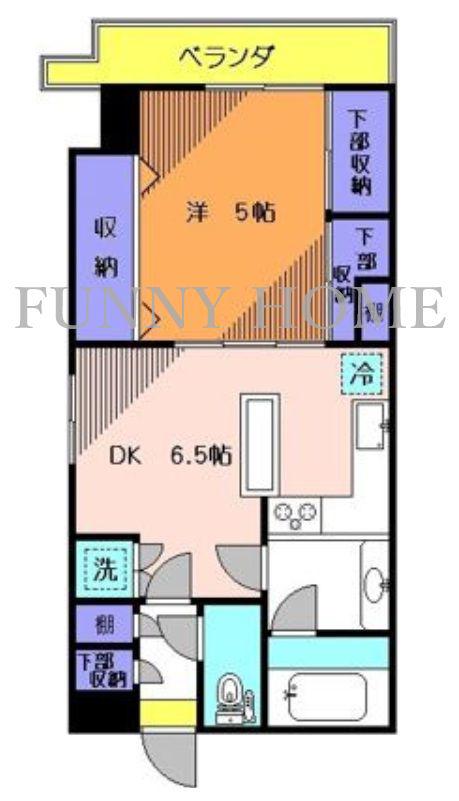 ホームズ三軒茶屋駅前(1DK/9階)の間取り写真