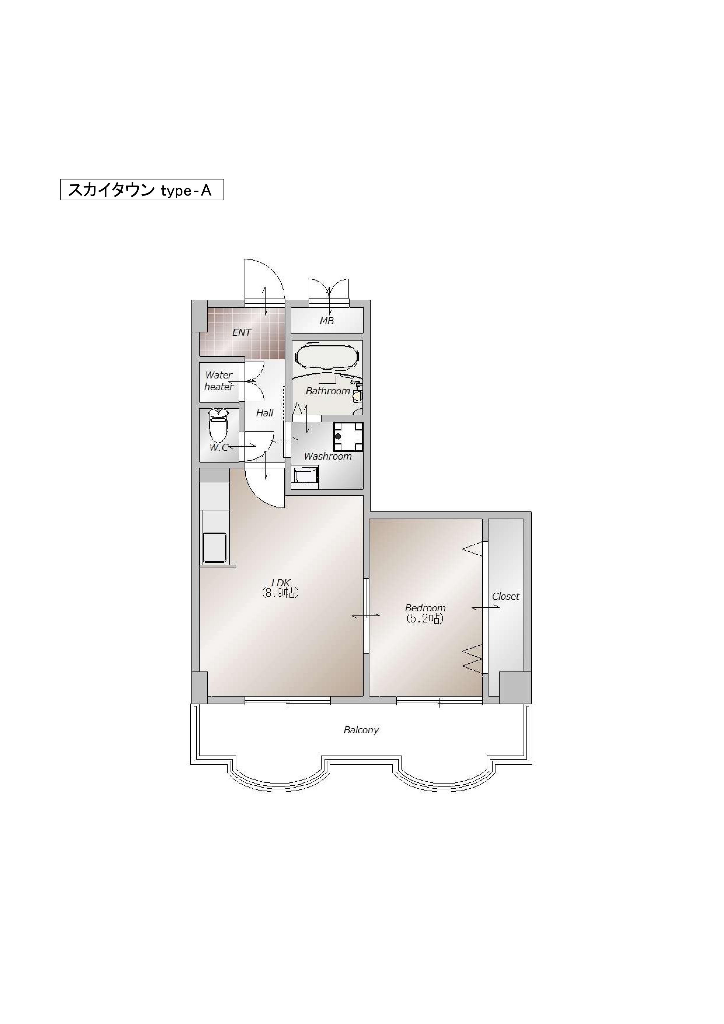 静岡スカイタウン 住居(1LDK/9階)の間取り写真