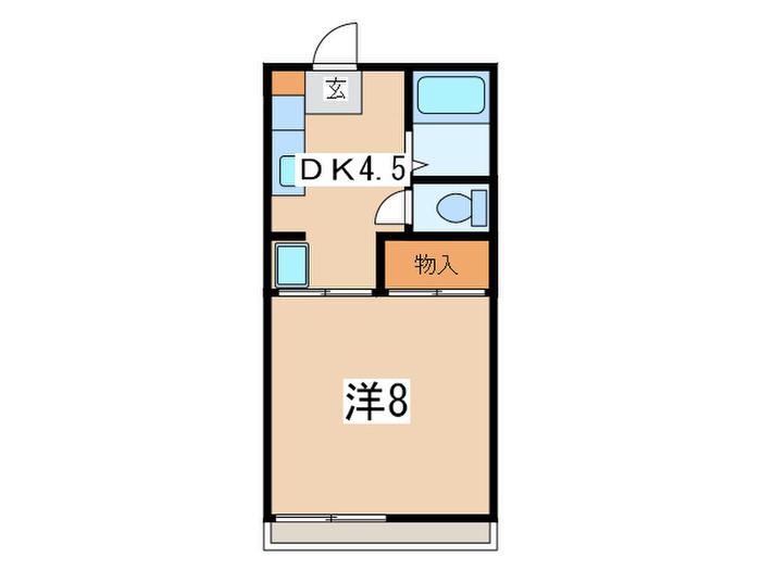 グランフレグランス2(1DK/1階)の間取り写真