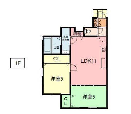 サファイア伊伝居(2LDK/1階)の間取り写真
