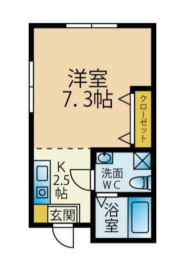 ダイヤモンドヒルズ横浜原宿I(1K/2階)の間取り写真