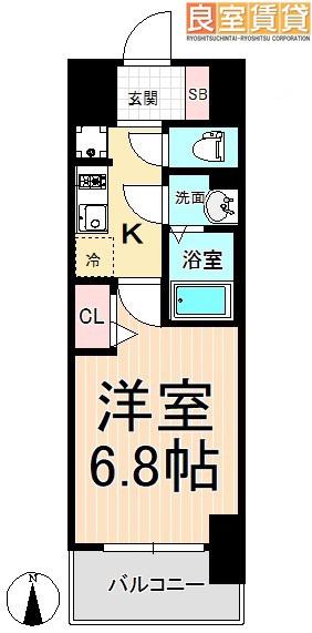 プレサンス上前津エレスタ(1K/8階)の間取り写真