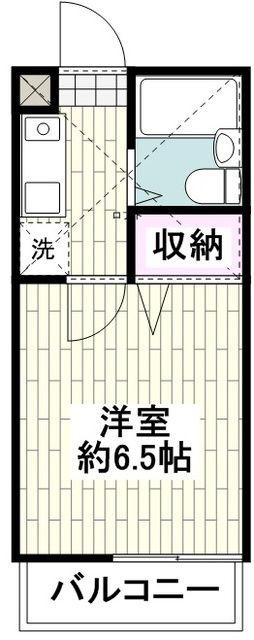 六会グリーンハイツ(1K/2階)の間取り写真