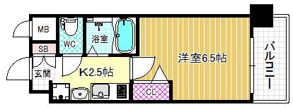 エスリード東梅田(1K/5階)の間取り写真