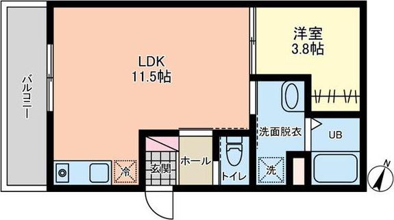 VILLA POIRE(1LDK/1階)の間取り写真