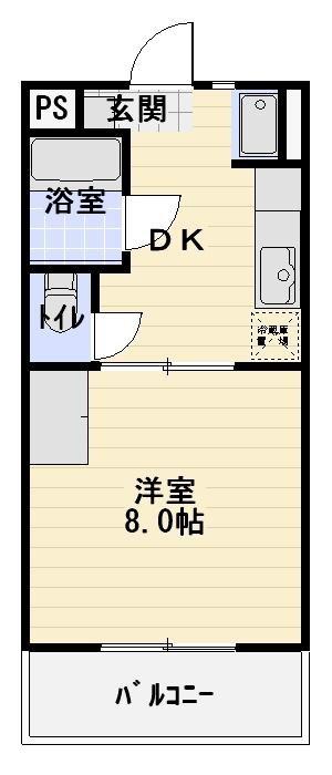 サングリエI(1DK/3階)の間取り写真