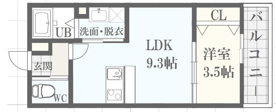 GRAN(1LDK/3階)の間取り写真