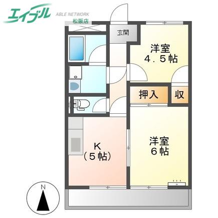 Y・M PALACE(2DK/2階)の間取り写真