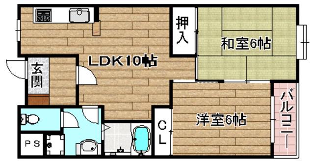 コンフォートヴィラ(2LDK/1階)の間取り写真