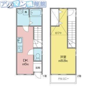 サンフラウア(1DK/1階)の間取り写真