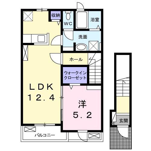カーサ コモダ(1LDK/2階)の間取り写真