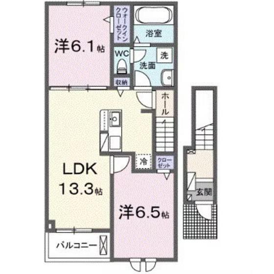 グランテラス IV(2LDK/2階)の間取り写真
