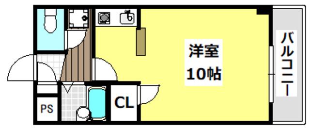 リバーヒルプラザ祐 A棟(ワンルーム/2階)の間取り写真