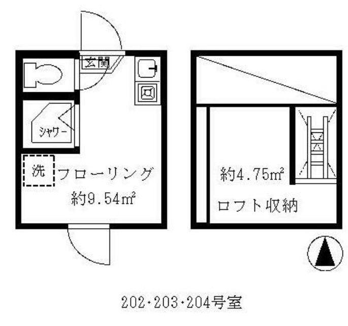ティ・アーモコンチェルト(ワンルーム/2階)の間取り写真