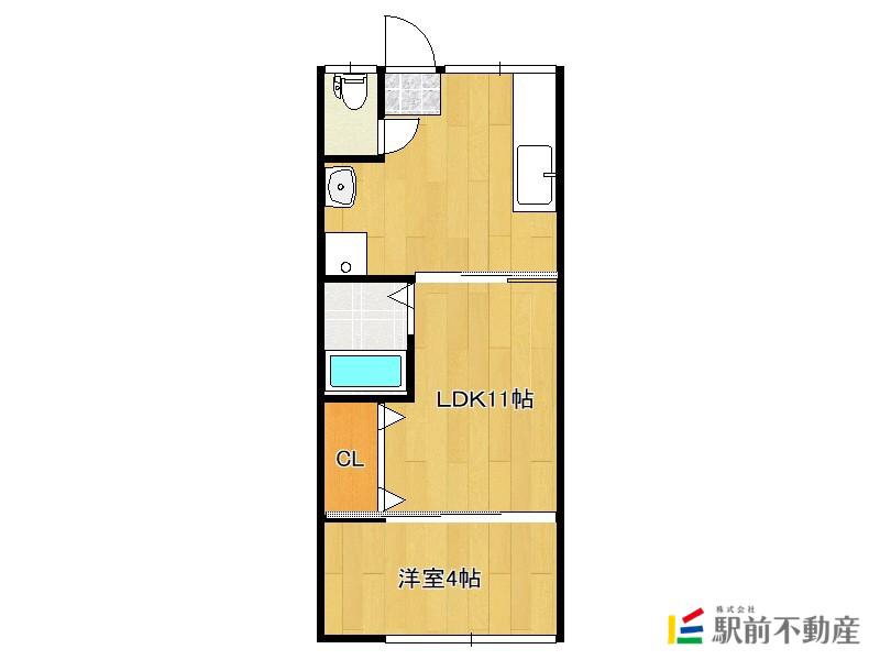 川崎アパート(1LDK/2階)の間取り写真