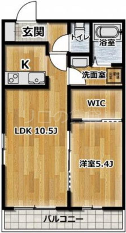 アルプス3号館(1LDK/2階)の間取り写真