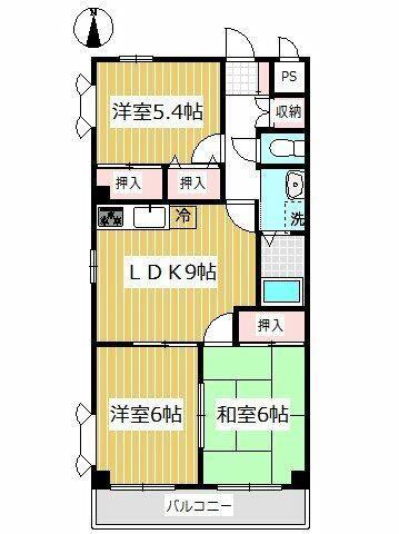 メゾンドエトワール(3LDK/3階)の間取り写真