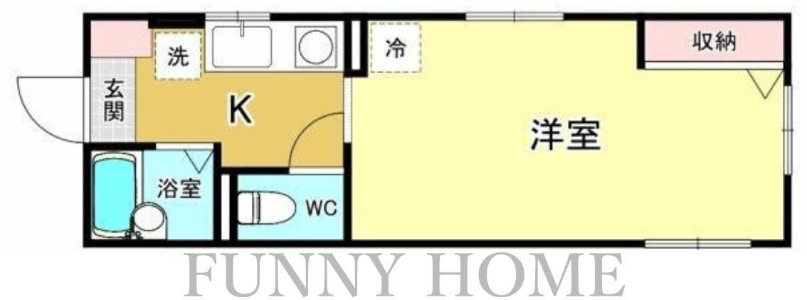 PALCON三軒茶屋(1K/2階)の間取り写真