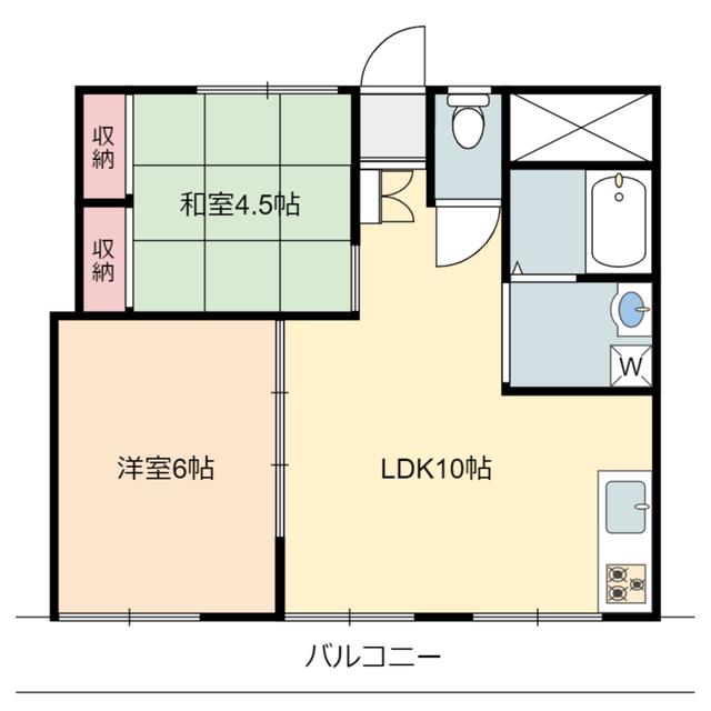 スカイコート湖北台(2LDK/1階)の間取り写真