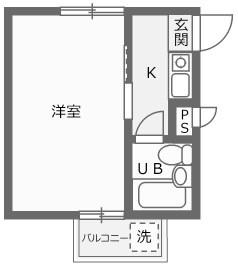スマイルヨコスカ(1K/3階)の間取り写真