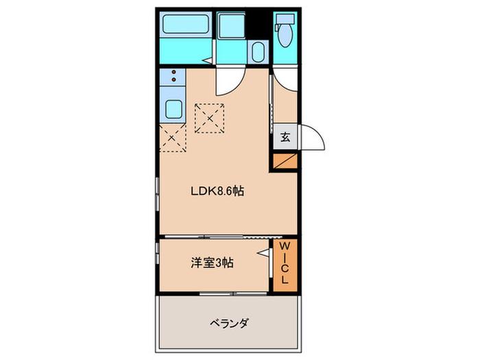 フロレゾン和白(1LDK/2階)の間取り写真