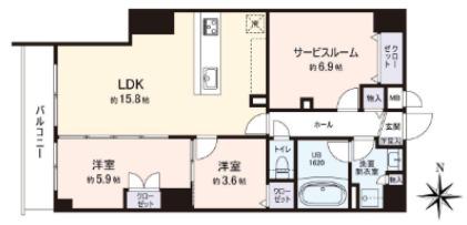 VISTA豊島(2SLDK/1階)の間取り写真
