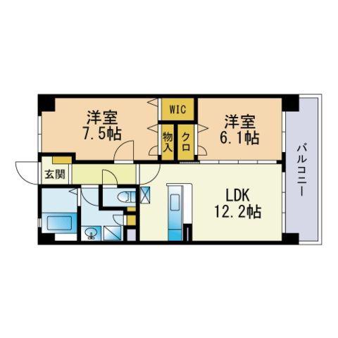 RESIAS DAZAIFU BLDG(2LDK/2階)の間取り写真
