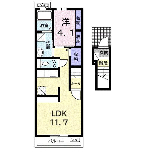 COLLINE MAISON(1LDK/2階)の間取り写真